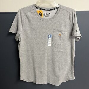Carhartt Women's Force Relaxed Midweight Pocket T-Shirt Gray, Size L 12-14